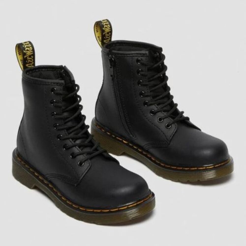 Dr. Martens Black 1460 Junior Leather Combat Boots Size 12